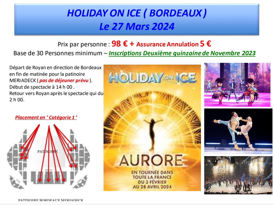 HOLIDAY ON ICE (BORDEAUX) Royan Accueil